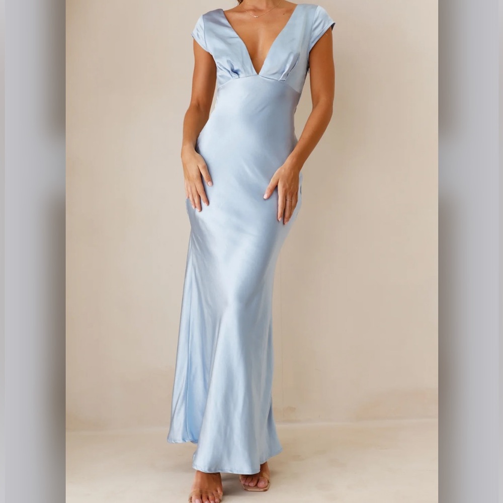 Billy J Silk Blue Dress